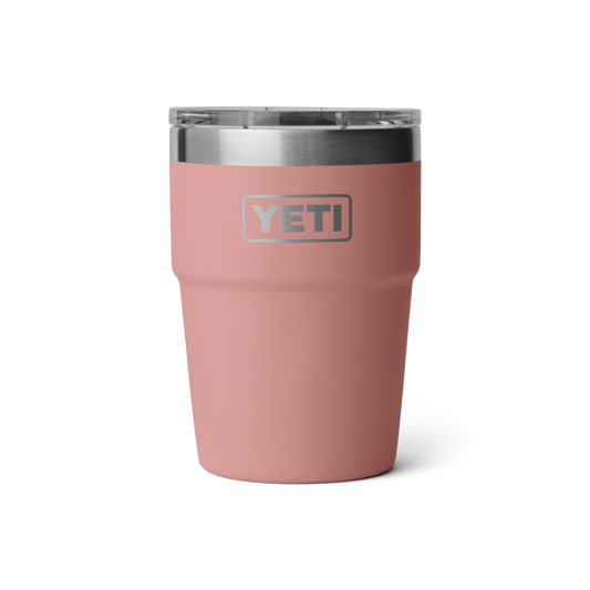 YETI Rambler Stackable Cup with Magslider Lid 16oz (473ml) | Sandstone Pink