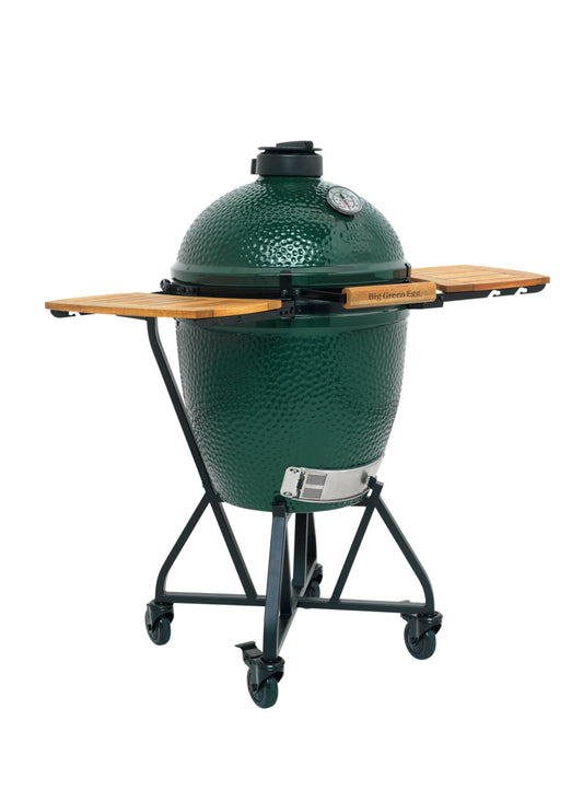 Big Green Egg Kamado including Integgrated Nest & Handler + Acacia Wood Egg Mates | Large